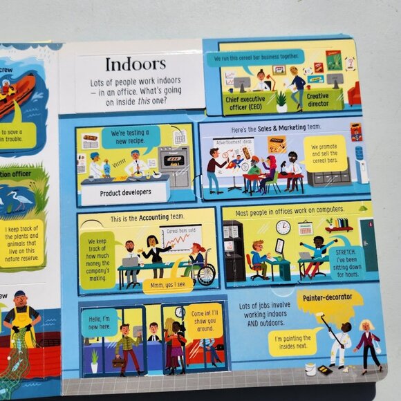 Usborne Look Inside Jobs Board Book Hardcover 9780794548797 School Classroom Pre - Picture 9 of 12